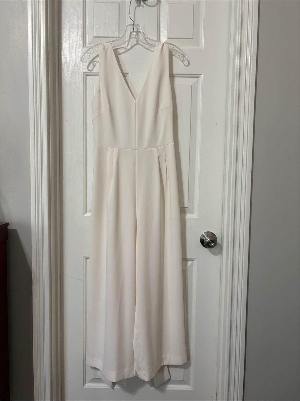 J. Crew Cream V-Neck Wide-Leg Jumpsuit